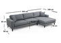 Atelier Del Sofa Sofá Cama Esquinero Derecho Nordic Corner L3+Chl Gris Oscuro 303x160 cm